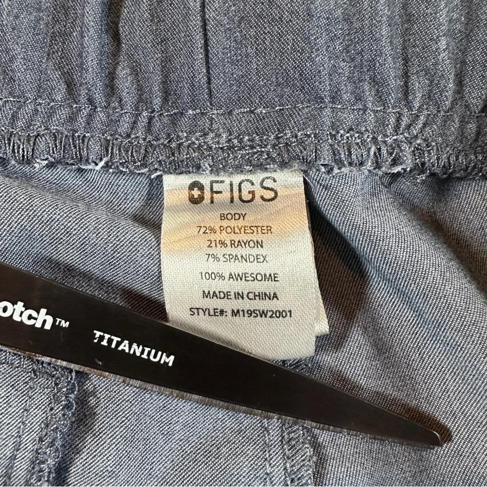 FIGS Cargo Scrub Pants Men’s Medium Blue Drawstring Technical Collection‎